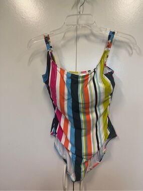 Anne Cole striped swimsuit.   Great fit.  Vacation.   Worn once